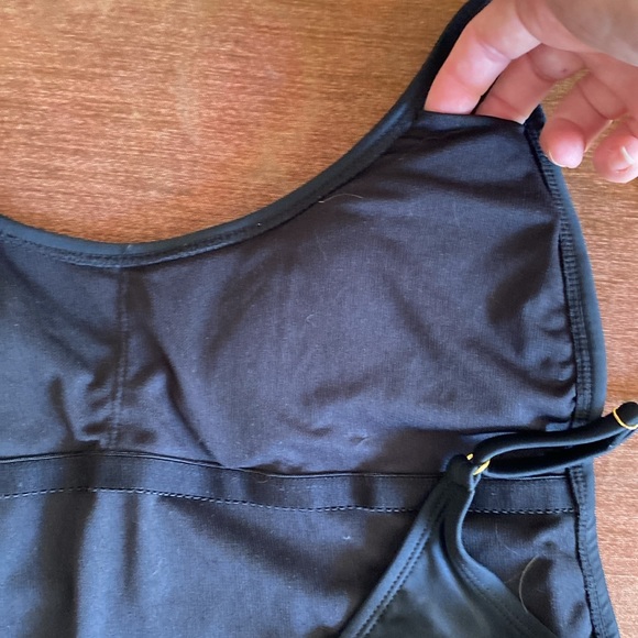 XHILARATION: NWOT Black Swimsuit with Plunge Back- Sz XL - Picture 6 of 8